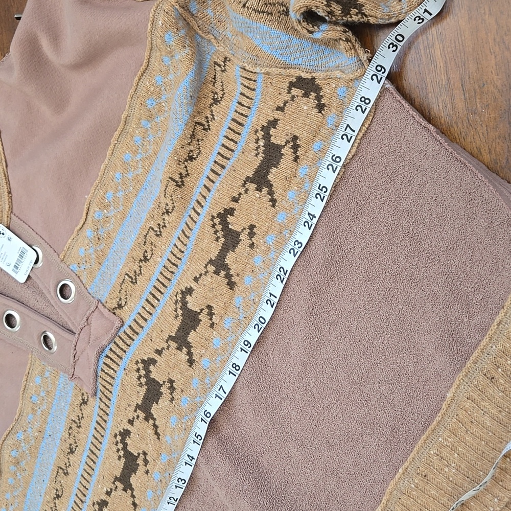 Free People Running Wild Equestrian Western Horse Sweater Women's XL NWT - Picture 7 of 15